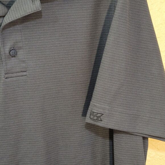 Cutter & Buck Polo Shirt Mens XL Gray Pin Stripe Short Sleeve Golf Outdoors - Picture 5 of 11
